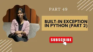 PART 49 Built-in Exceptions in Python Python Tutorial for Beginners