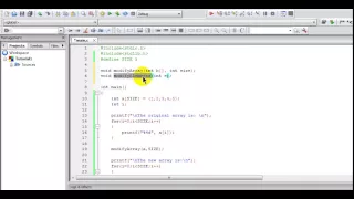 C Programing Tutorial 6 Pass arrays to func 2d array