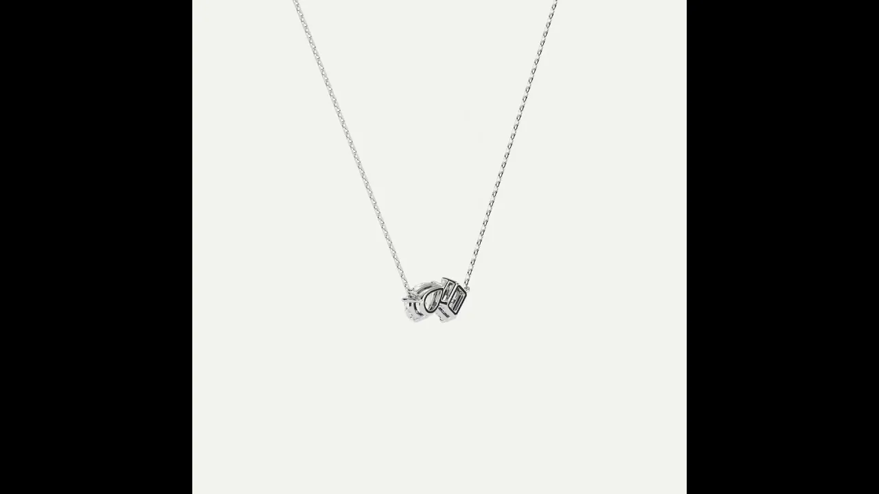 Radiant & Pear Lab-Grown Diamond Toi et Moi Pendant Necklace
