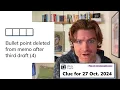 Minute Cryptic Clue for 27 Oct 2024 Bullet point deleted from memo after third draft 4