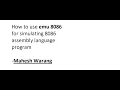 How to use emu 8086 software