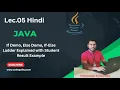 Lec 05 Java Tutorial If Demo Else Demo If-Else Ladder Explained with Student Result Example
