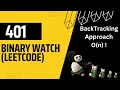 Binary Watch LeetCode 401 Backtracking