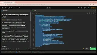 2182 Construct String With Repeat Limit LeetCode problem solving