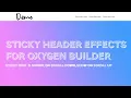 Sticky Header Oxygen Builder Shrink On Scroll Hide On Scroll Down Show On Scroll Up CSS jQuery
