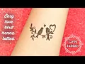 Love bird tattoo design valentine day special tattoo mehndi creations