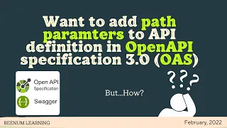 How to add path parameters to API definition in Open API specification 3 0 OAS Swagger