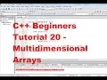 C Tutorial for Beginners 20 - Multidimensional Arrays