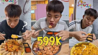 Tổng hợp bữa ăn 599K “mì cay xúc xích cấp độ 7 ” của LC Nhất