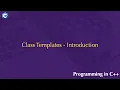Class Templates - Introduction