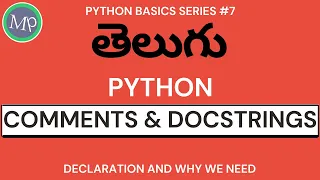 Python Comments In Telugu Python Docstrings In Telugu Python Basic Telugu