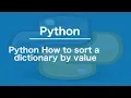 Python How to sort a dictionary by value