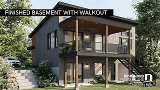 Calypso Chalet Plan Stunning Windows with Walk-Out Basement by Drummond House Plans