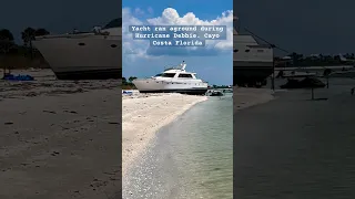Motor yacht ran aground during Hurricane Debbie. Cayo Costa Florida #yacht #hurricane #storm #boat