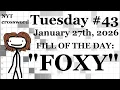Tuesday 26 ACROSS ONLY CHALLENGE - NYT Crossword with Sam