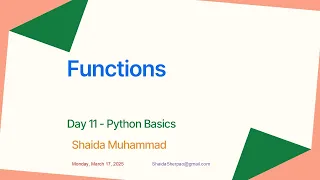 Lecture 11 Functions in Python Python Ramzan Free Online Course in Pashto 2025