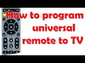 How to program universal remote to TV Easy setup guide