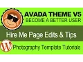 Avada theme tutorials version 5 photography hire me page edit