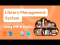 Library Management System Using PHP MySQL HTML CSS JavaScript Admin Student Panels