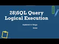 28 SQL Query Logical Execution in SQL Server Explained in Telugu SQL Server Telugu Tutorials