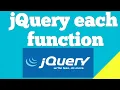 Jquery each function jQuery iterate over elements