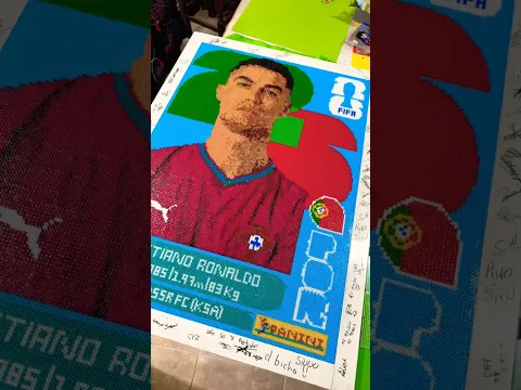 HICE UN CUADRO DE CR7 EN HAMA BEADS #messi #cr7 #hamabeads #cristianoronaldo