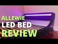 Allewie LED Platform Bed Frame w Adjustable Headboard Review Faux Leather Wave-like Platform Bed