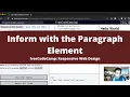 Inform with the Paragraph Element Basic HTML and HTML5 freeCodeCamp Tutorial
