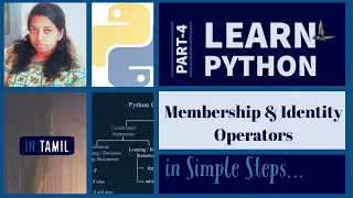 Membership and Identity Operators in Python Learn Python in Tamil Part 4