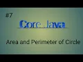 Area and perimeter of circle find by using