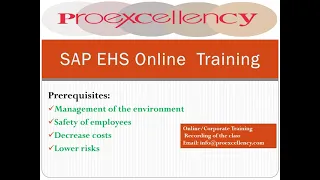 Proexcellency Provides SAP EHS Online Training