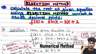 Bisection method Bisection method in hindi Numerical methods TU PoU PU CBSE JEE Arya