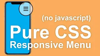 Responsive Pure CSS Menu Tutorial No Javascript