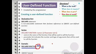 Introduction to User Defined Function QBASIC