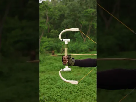 100% Long Range Bow Slingshot #diy #craft #youtubeshorts #wood #bamboo