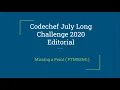 Missing a Point PTMSSNG CodeChef July Long Challenge 2020
