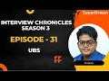 UBS Interview Experience Interview Chronicles CSE 2024