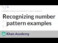Recognizing number pattern examples