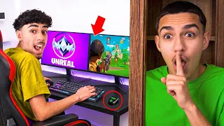 My Little Brother EXPOSED My Secret Gaming Setup! (Anker SOLIX)
