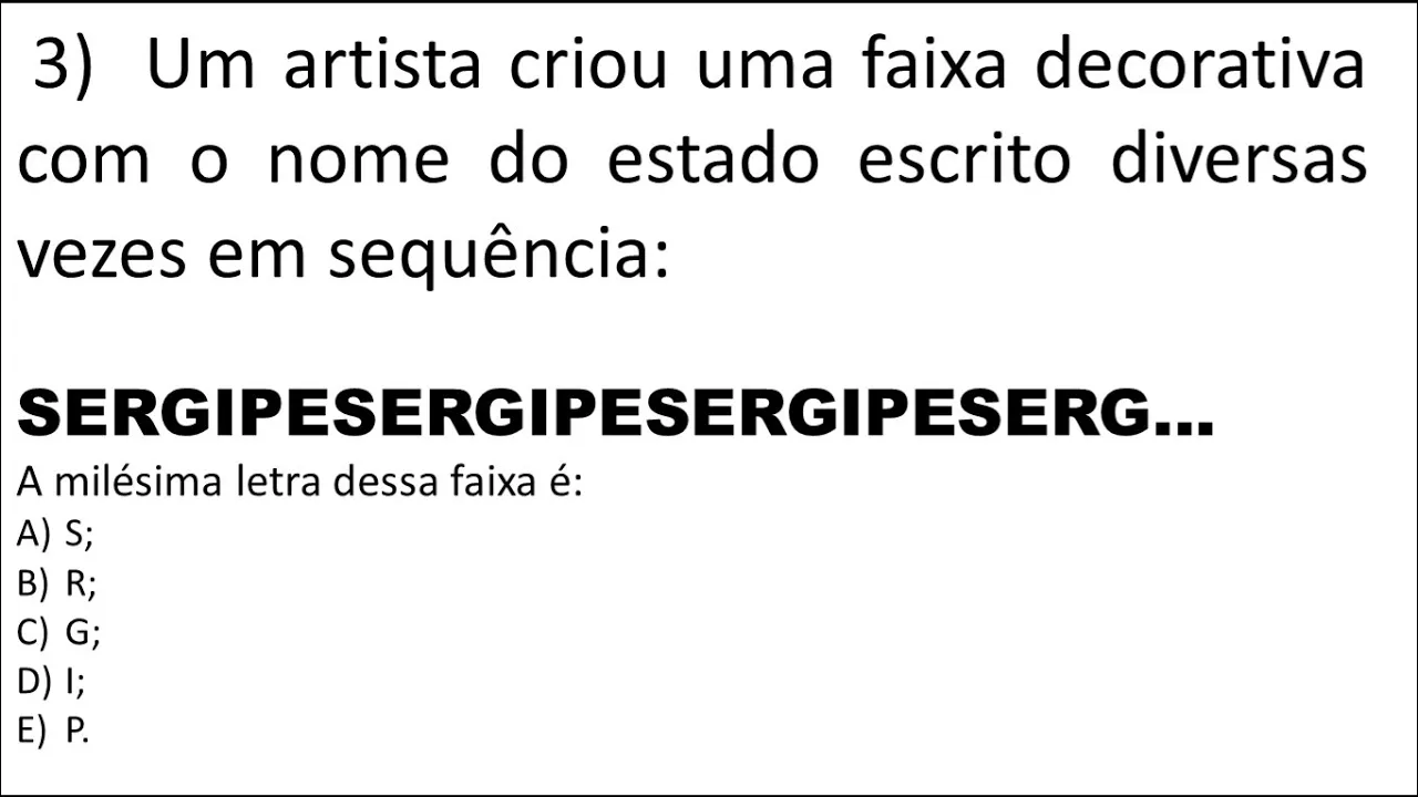 Raciocínio lógico - Sequências lógicas