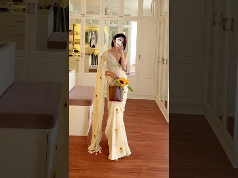 One thing about me? I’ll always find a reason to wear a cotton saree 🌻 #sareelove #sunflowersaree