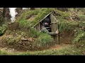 Download Lagu Building complete and warm survival shelter | Bushcraft earth hut, grass roof \u0026 fireplace with clay