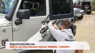 How to Install Decals Mud Splash Vinyl Stickers Side Jeep Wrangler
