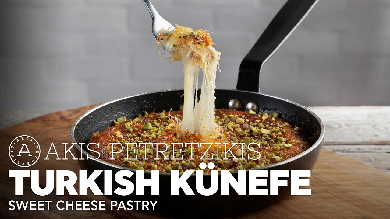 Turkish Kunefe  Sweet Cheese Pastry   Akis Petretzikis