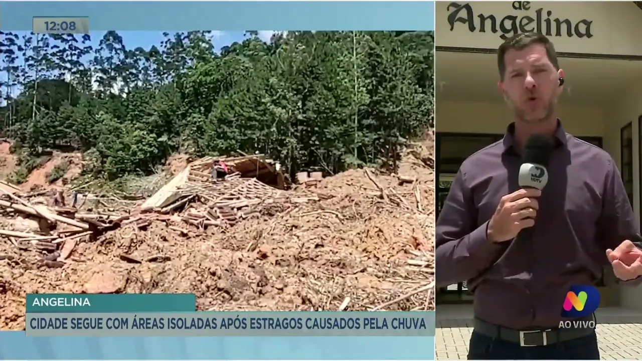 Cidade de Angelina segue com áreas isoladas após estragos causados pela chuva