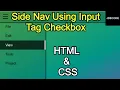 Collapsed Sidebar Using Input Tag Checkbox HTML and CSS JDBCODE