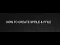 How to create spfile pfile