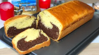 الكيكة اليومية الرخامية بحجم عائلي خفيفة ولذيذة جدا مثل المحلات Marble Cake Recipe 