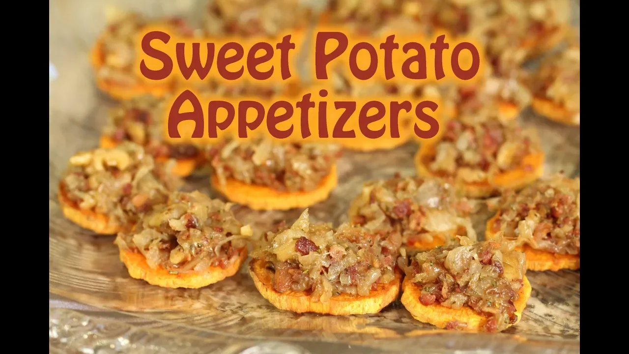 Sweet Potato Crustini Appetizer  W/ Caramelized Onion   Rockin Robin Cooks