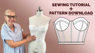 bustier with boning and cups sewing tutorial pattern download
